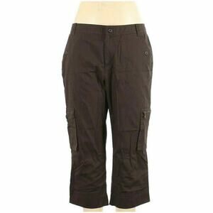 Lauren Ralph Lauren Womens Casual Summer Dark Brown Cropped Pants Plus Size 14